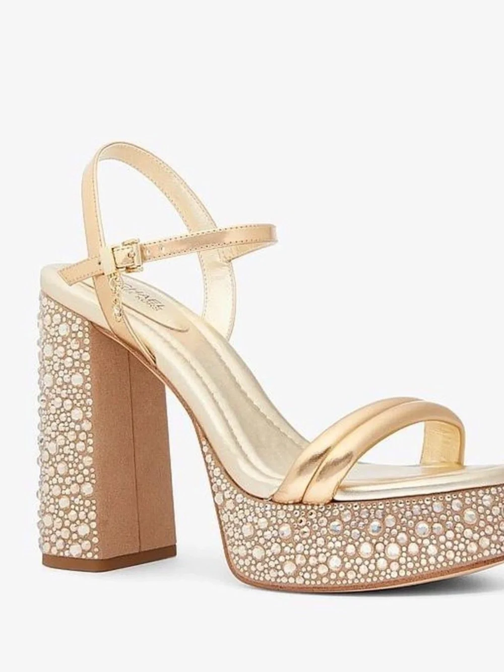Michael Kors Genuine Leather Heels, Platform Heels Gold Leather Heels Size 10
